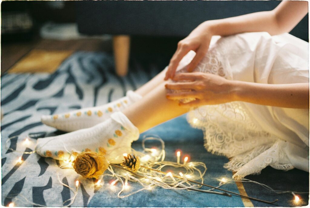 You can go floral or wooly to craft the perfect bridesmaids socks!